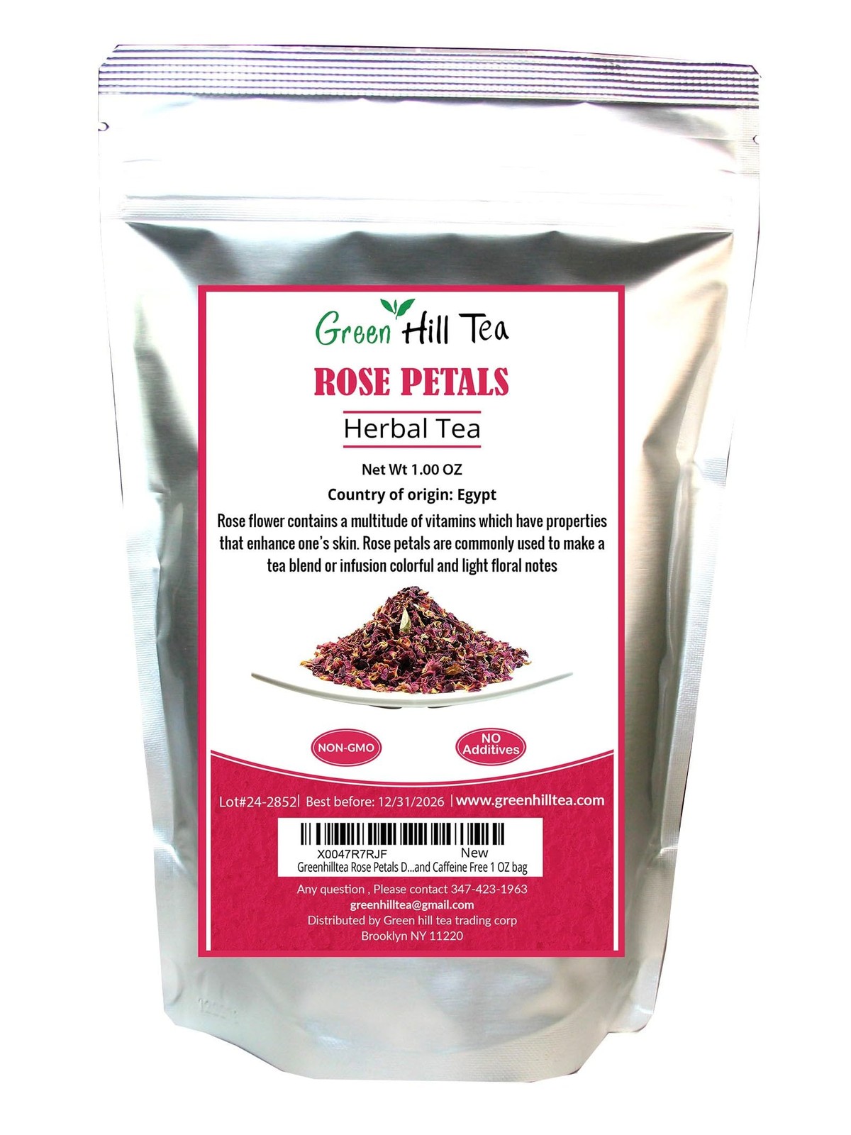Rose Petals Dried Flowers in Resealable Pouch, Edible Flowers for Herbal Tea,…