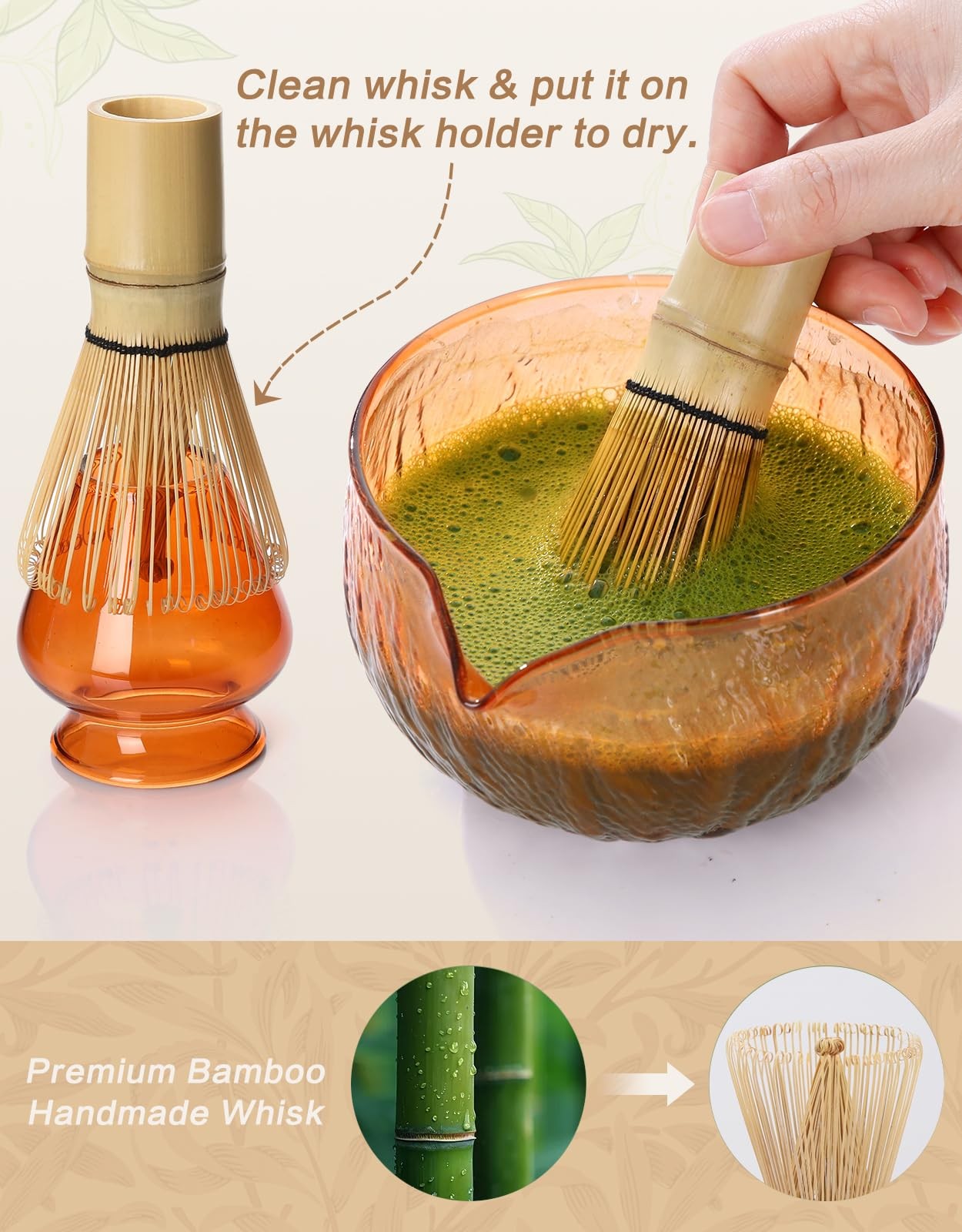 Matcha Whisk Set, 7 Pcs, Matcha Kit Includes Matcha Bowl, Matcha Whisk and Ho…