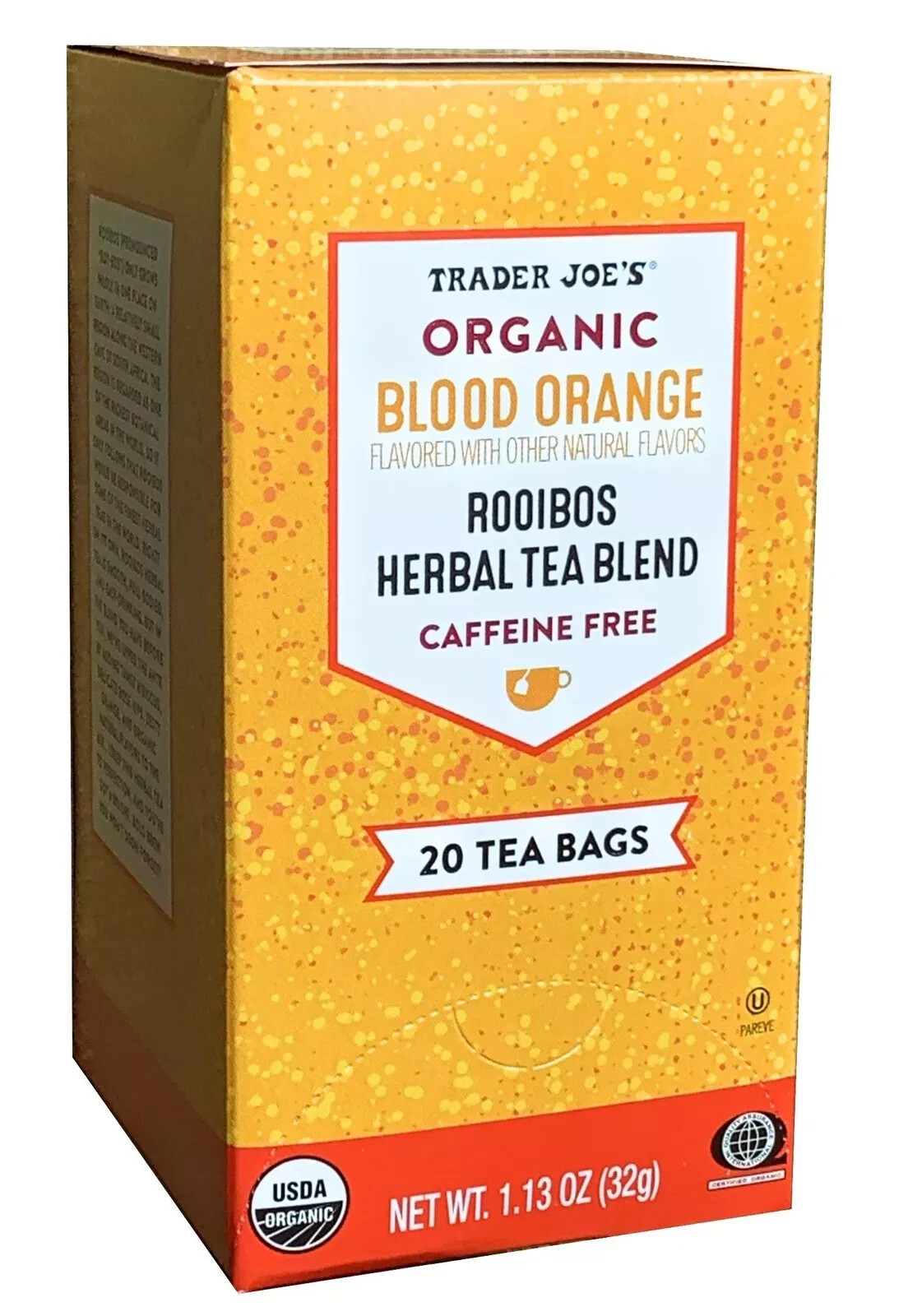 Trader Joe’s Organic BLOOD ORANGE Rooibos Herbal Tea Blend 20-Tea Bag BB 1/2027