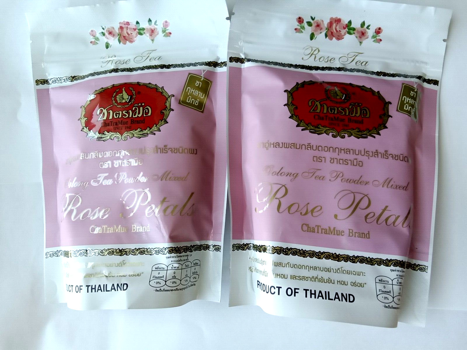 Rose Petals Oolong Tea Powder Mixed ( 2 Packs ) product of Thailand