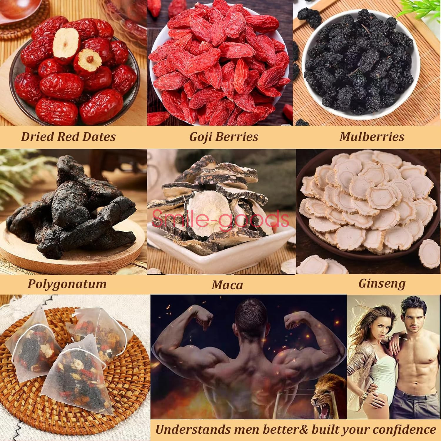 30pcs Ginseng six treasure tea Kidney tea liver tea red date kidney health