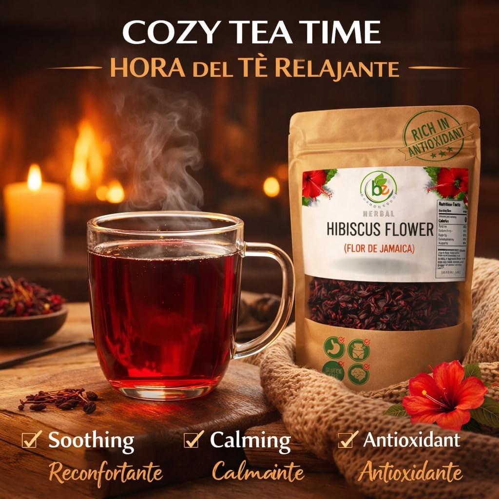 Flor de Jamaica – 4 oz Dried Hibiscus Flowers–Loose Leaf Herbal Tea Bexpertsusa