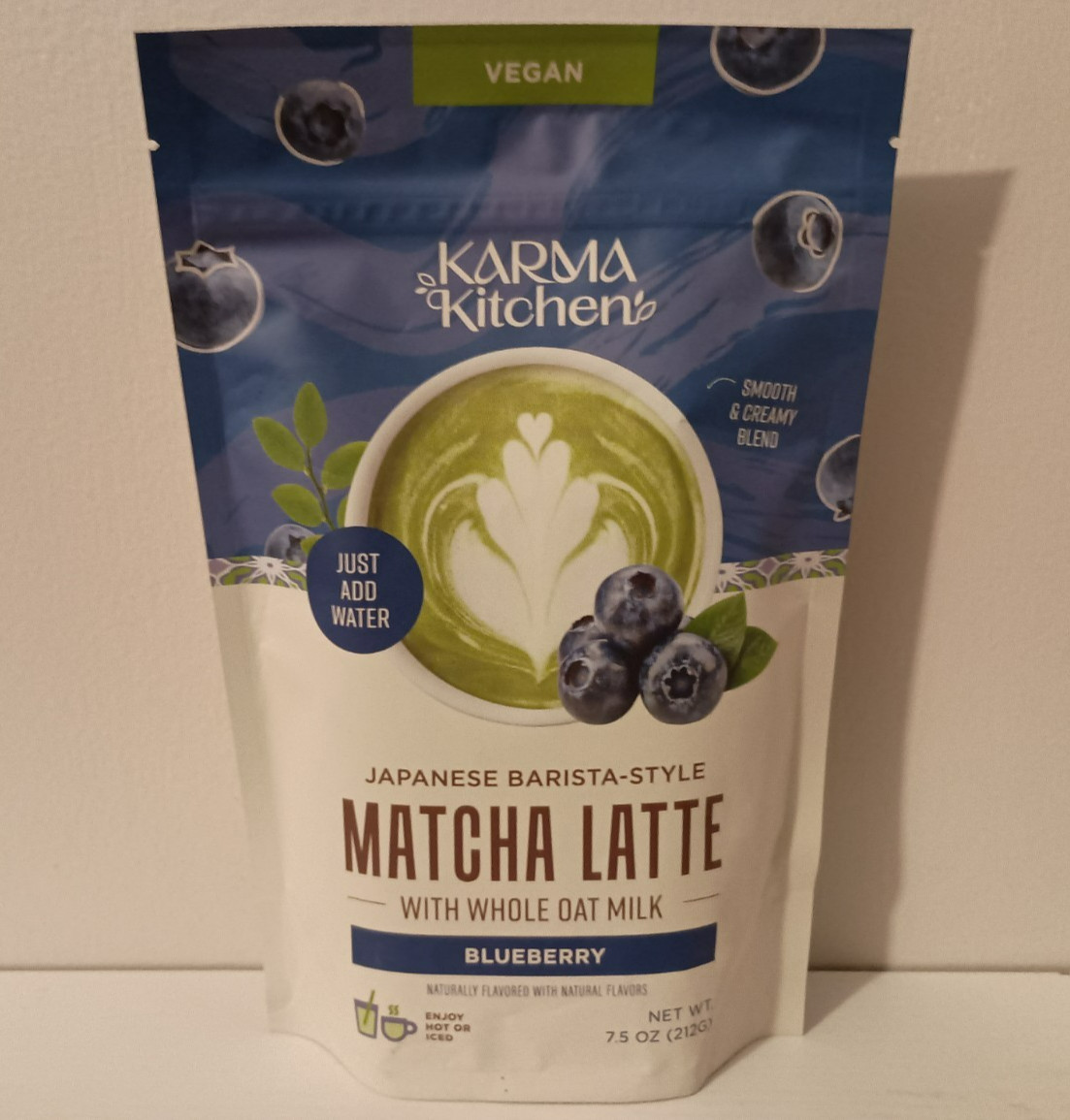 Karma Kitchen Japanese Barista-Style Blueberry Matcha Latte w/ Whole Oat Milk
