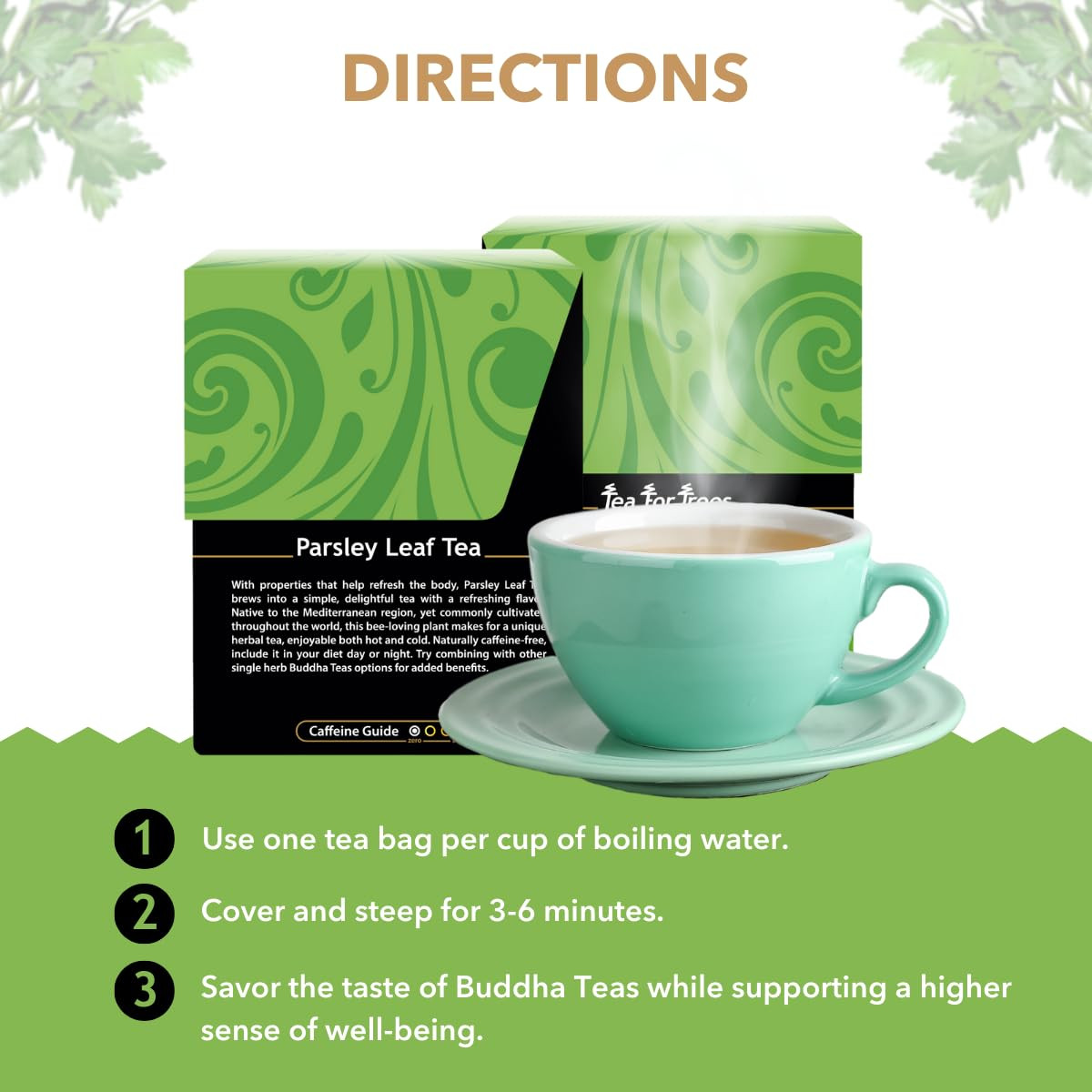 – Organic Parsley Leaf Tea – Herbal Tea – for Health & Wellbeing – with Antioxid