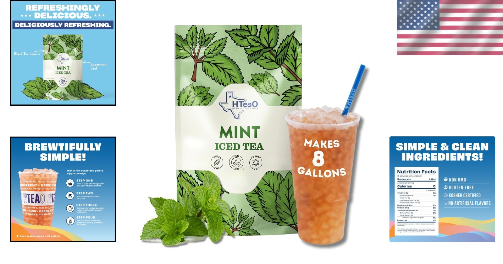 Mint Black Tea Packets – Brew 8 Gallons of Refreshing Iced Tea in 5 Minutes