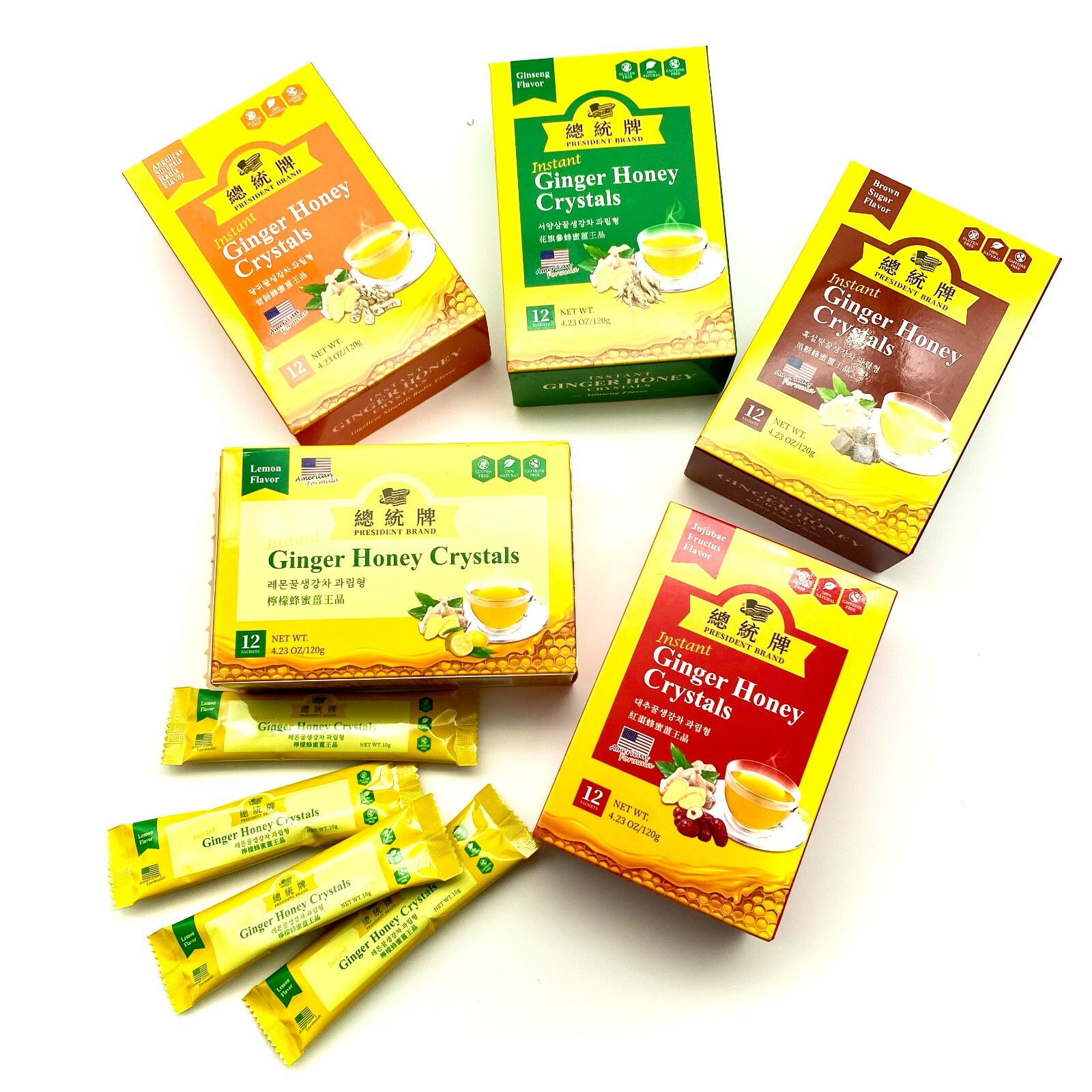 Greenlike Instant Brown Sugar Ginger Honey Crystals 12 Sachet 黑糖蜂蜜 薑王晶冲剂 调理气血大姨妈
