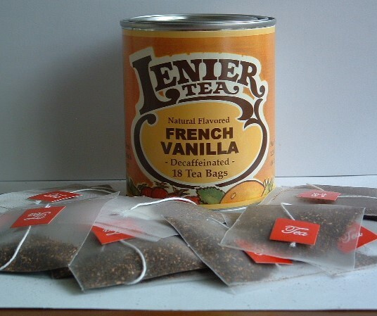 2 Tins Decaf. French Vanilla Biodegradable Tea Bags 18 Count Reusable Tins