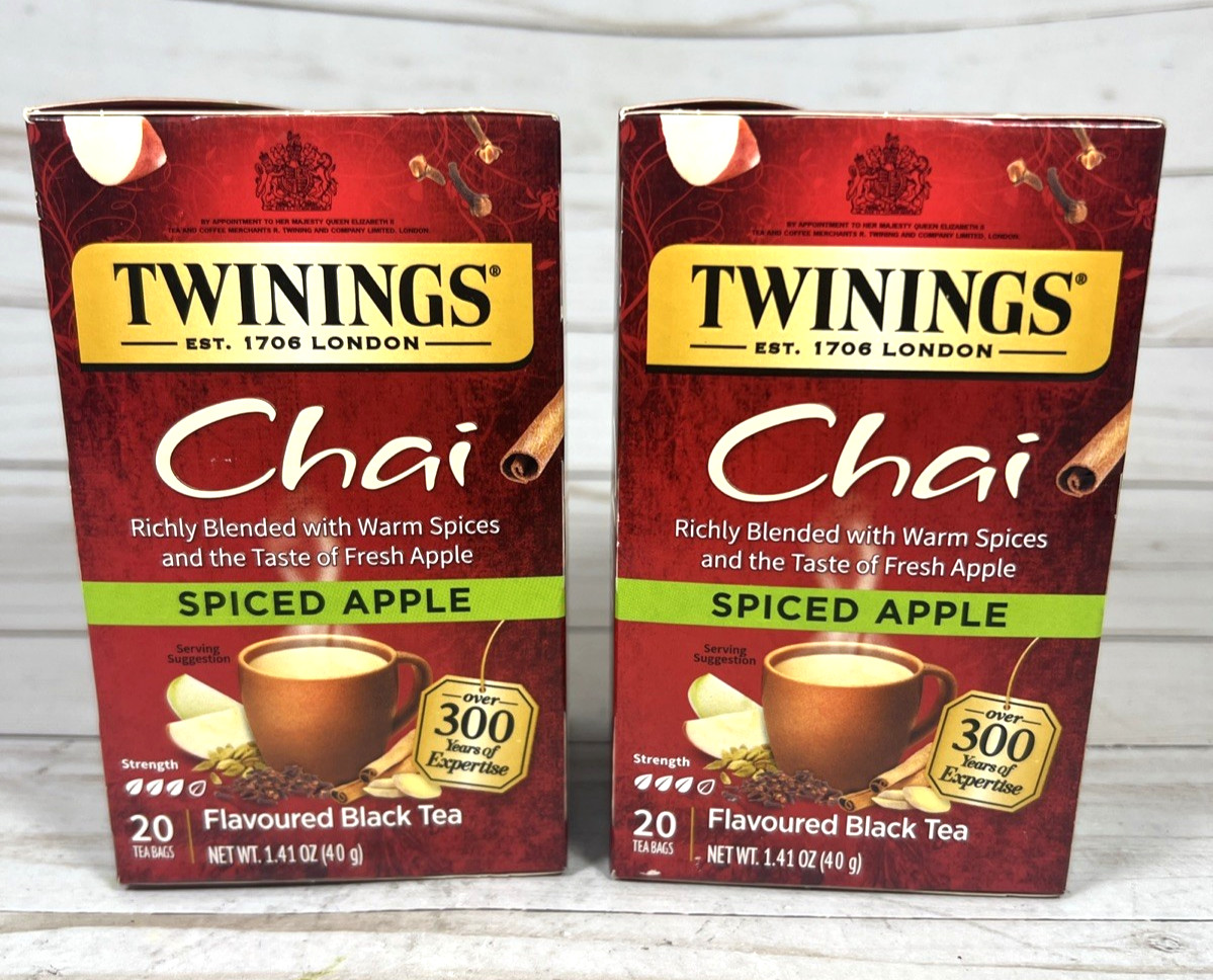 Twinings Chai Black Tea SPICED APPLE 20-Count Bags (2Pack) BB: 4/17/27