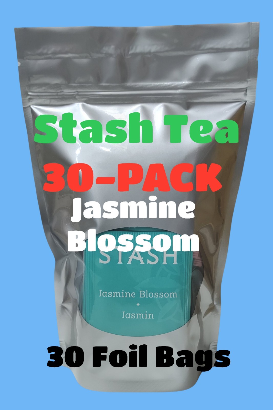 JASMINE GREEN TEA 30 Bags Free Honey Dipper (Not 20) Non-GMO Kosher