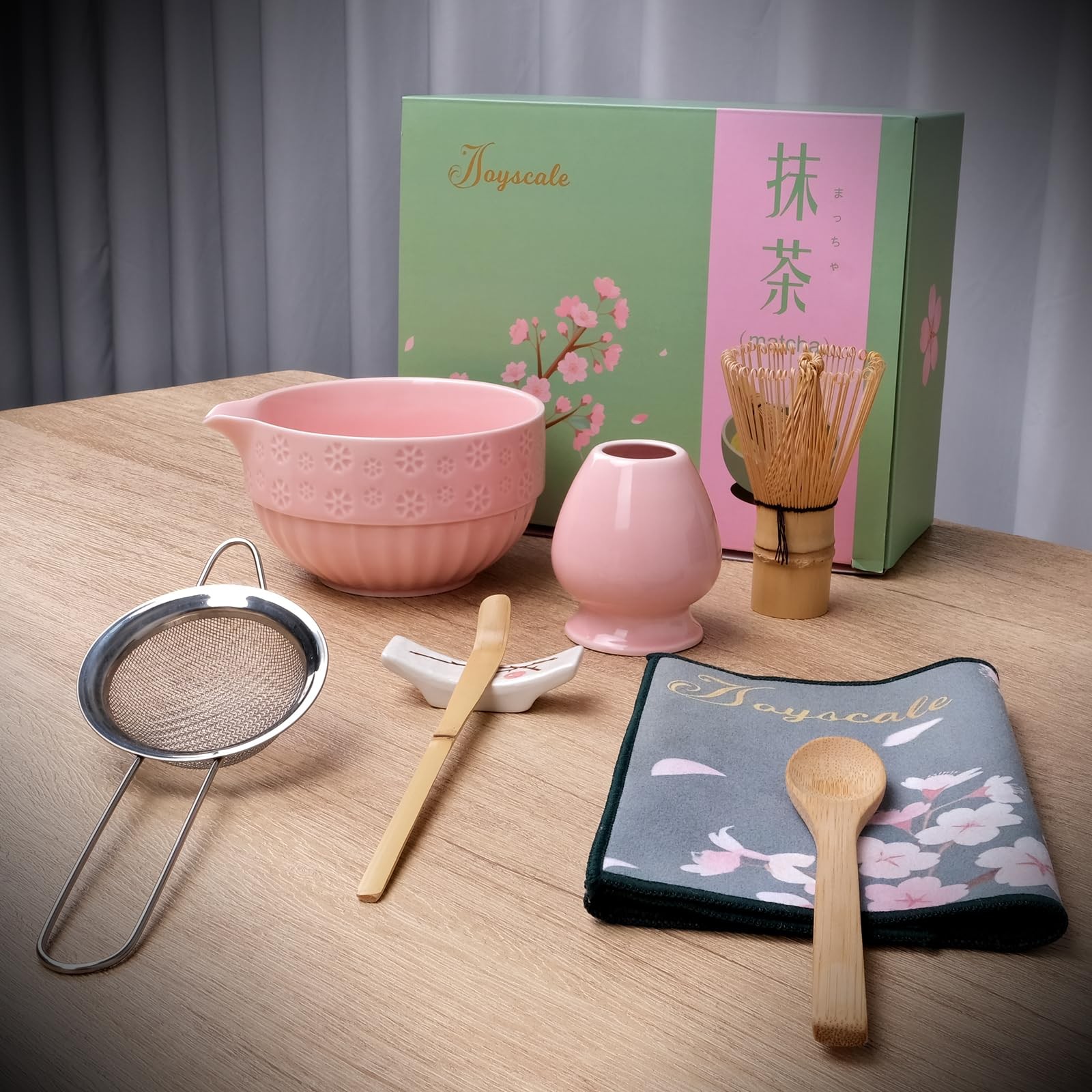 Matcha Whisk Set, Matcha Set Whisk And Bowl, 8 Pcs Matcha Kit Set(Cherry Blos…