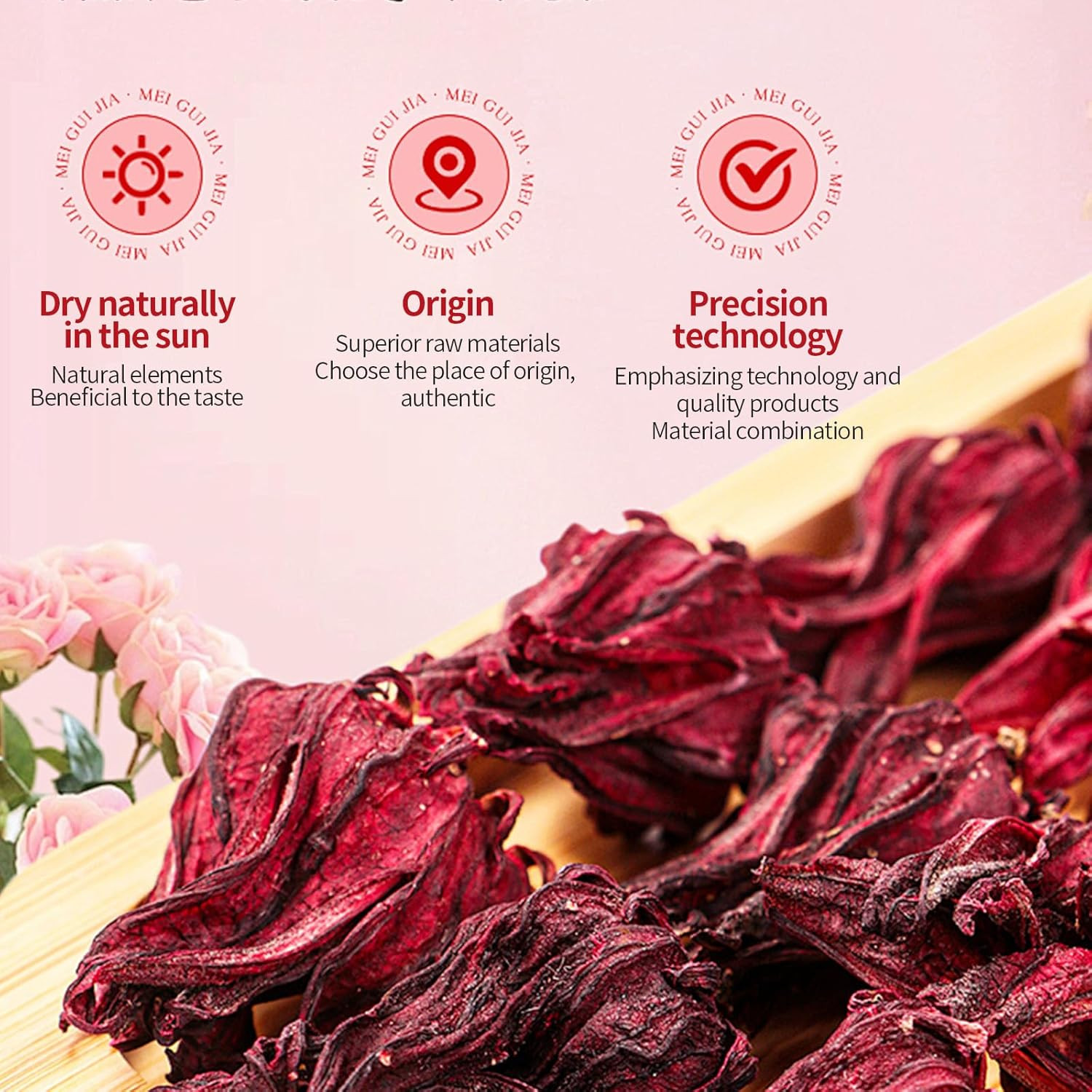 Premium Hibiscus Tea Organic 100% Pure Dried Hibiscus Flower Support Heart Healt