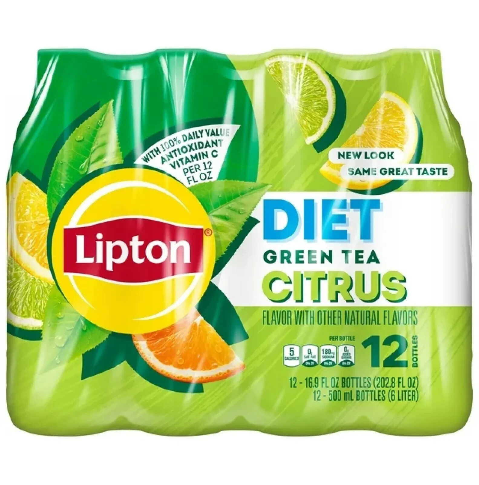 Lipton Diet Iced Green Tea, Citrus Bottle Tea Drink, 16.9 fl oz, 12 Bottles New
