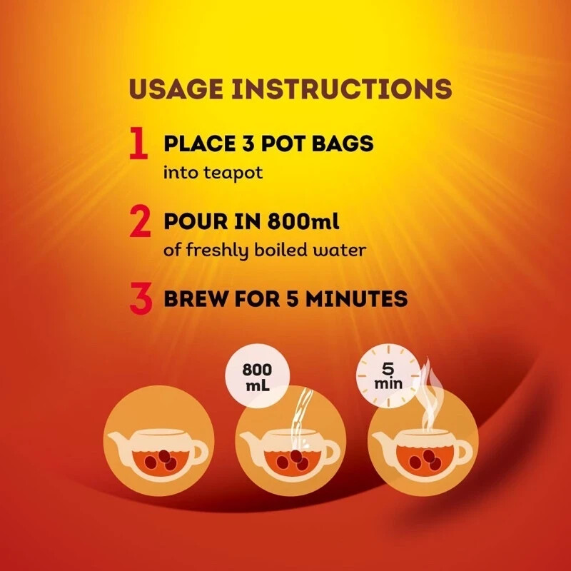 Lipton Yellow Label Teapot Bags International Blend Black Tea (2g x 80) – 160g