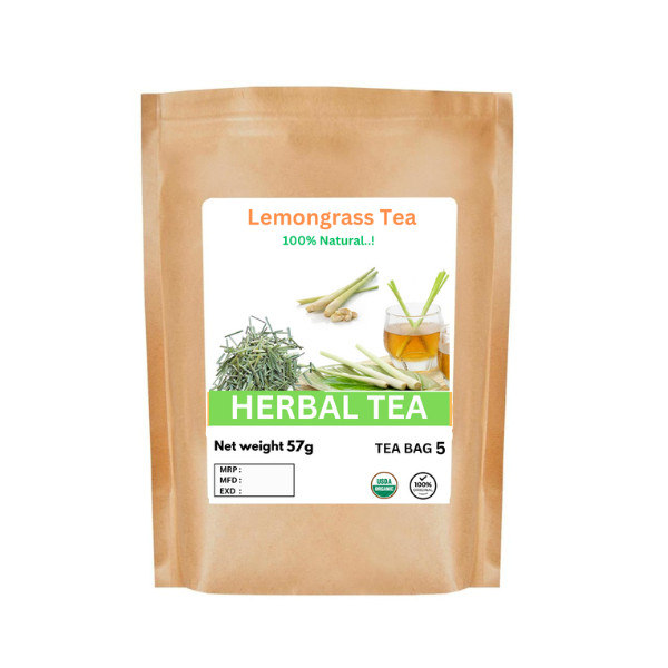 Organic Lemongrass Herbal Tea Bag – 100% Pure Premium Quality! 25 – 125 Bag