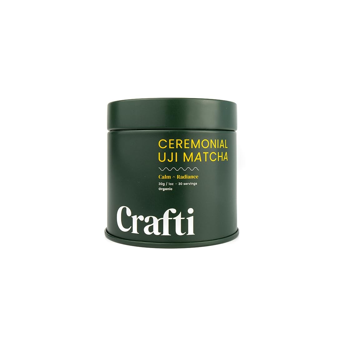 Crafti Ceremonial Grade Matcha Powder (Organic) – Unsweetened 1.06 oz
