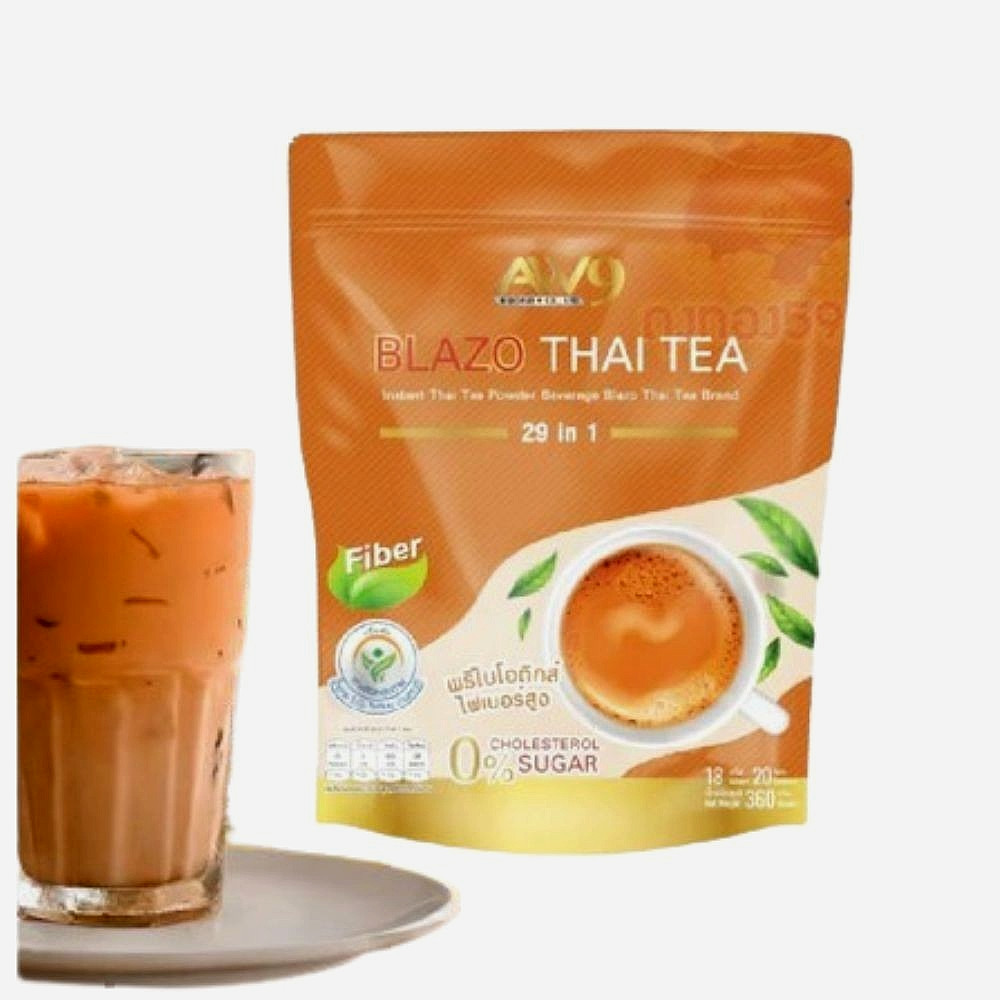 Thai Tea Instant Halal Mix Prebiotics Fiber Healthy Herbal Iced BLAZO MATZH Pack