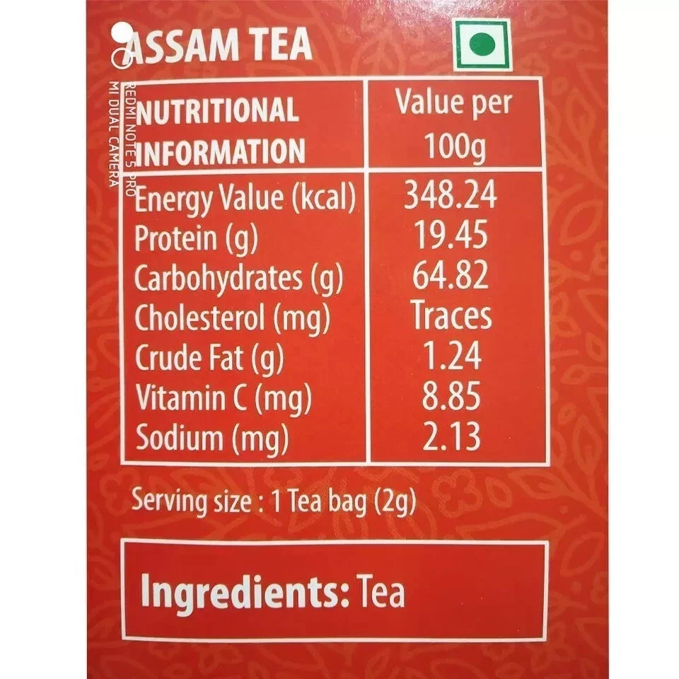 Granules n Beans Natural Assam Tea Bags – 100 Tea Bags Free Shipping World Wide