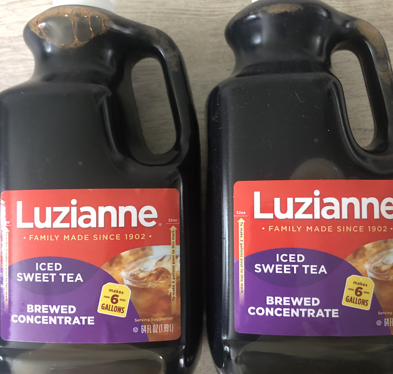 LUZIANNE 2(eaBottle x 64oz) ICED SWEET TEA BREWED CONCENTRATED MAKES 6 GALLONS