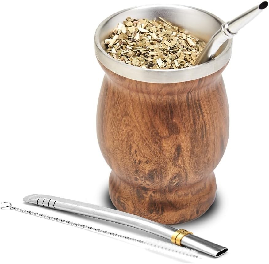 Stainless Steel Double-Wall Mate Cup And Bombilla Set – Yerba Mate set Includ…