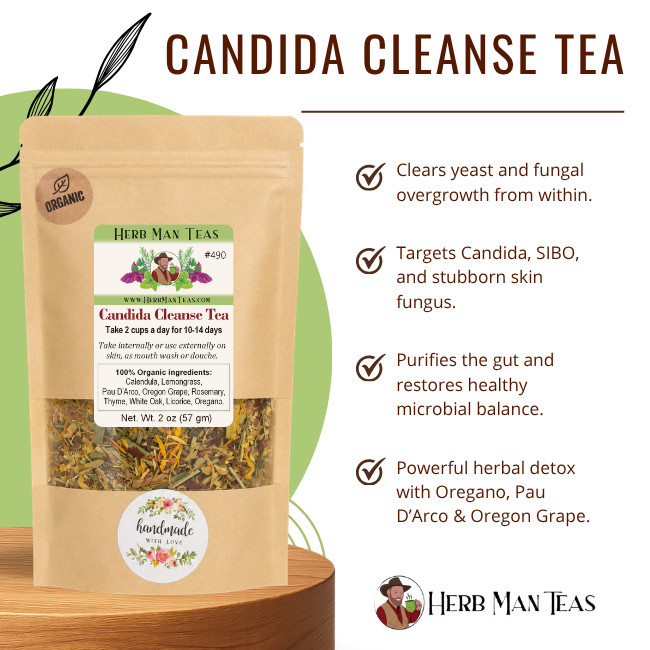 ANTI-FUNGAL Candida Detox Tea for toe fungus, skin fungus, for a Candida cleanse