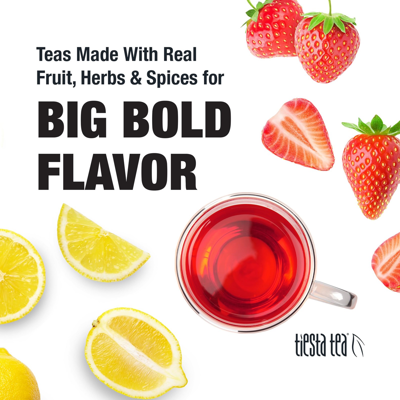 Premium Strawberry Lemon Herbal Tea 50 Cups in Reusable Tin Caffeine Free