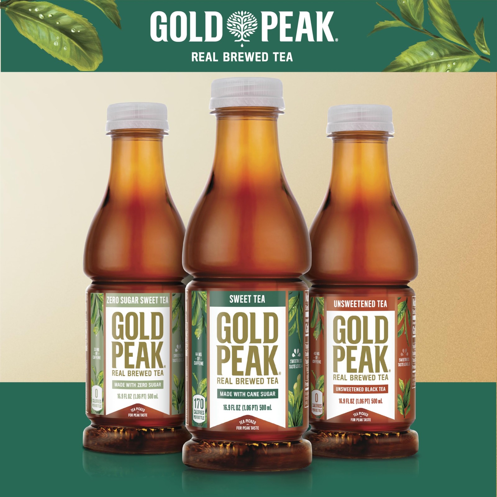 Gold Peak Tea, Sweet 16.9 fl oz, 6 Pack Fl Oz (Pack of 6)