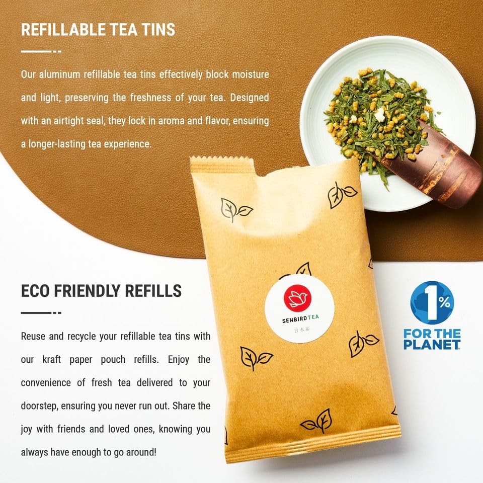 Senbird Premium Genmaicha With Matcha – Japanese Brown 3.5 Ounce (Pack of 1)