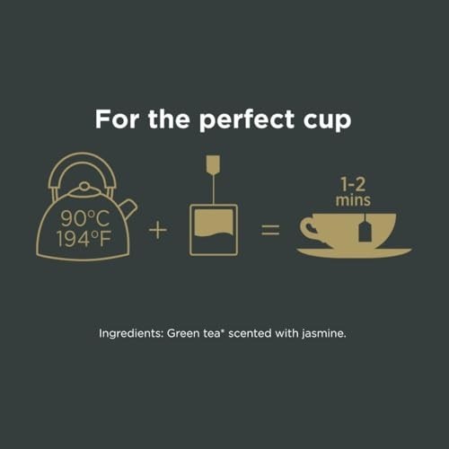 Green Tea with Jasmine – 100 Individually Wrapped Teabags, Floral & Sweet, Caffe