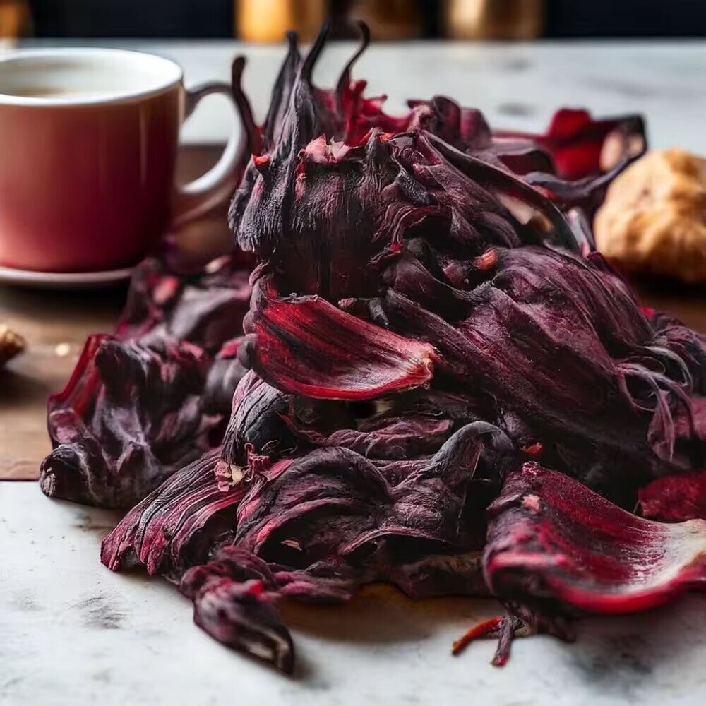 Organic Dried Hibiscus Flower, Hibiscus Flower Tea, Flor de Jamaica 2.6 Oz