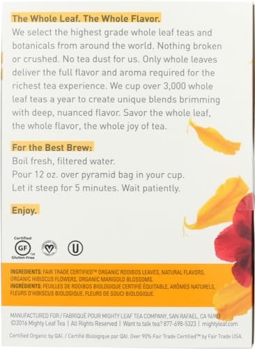 Mighty Leaf Herbal Tea, Organic African Nectar, Rooibos Blend With Swe