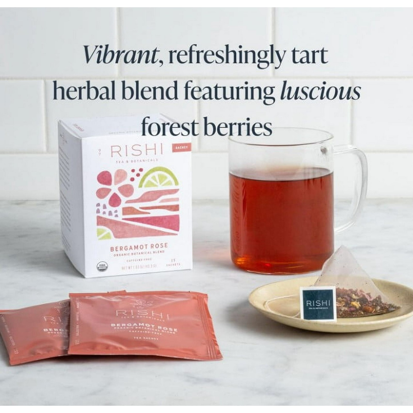 RISHI Organic Bergamot Rose Tea Sachets