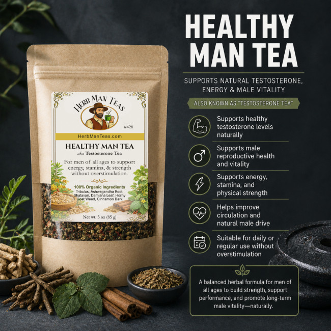 HEALTHY MAN TEA – SUPPORTS NATURAL TESTOSTERONE, ENERGY & MALE VITALITY #428