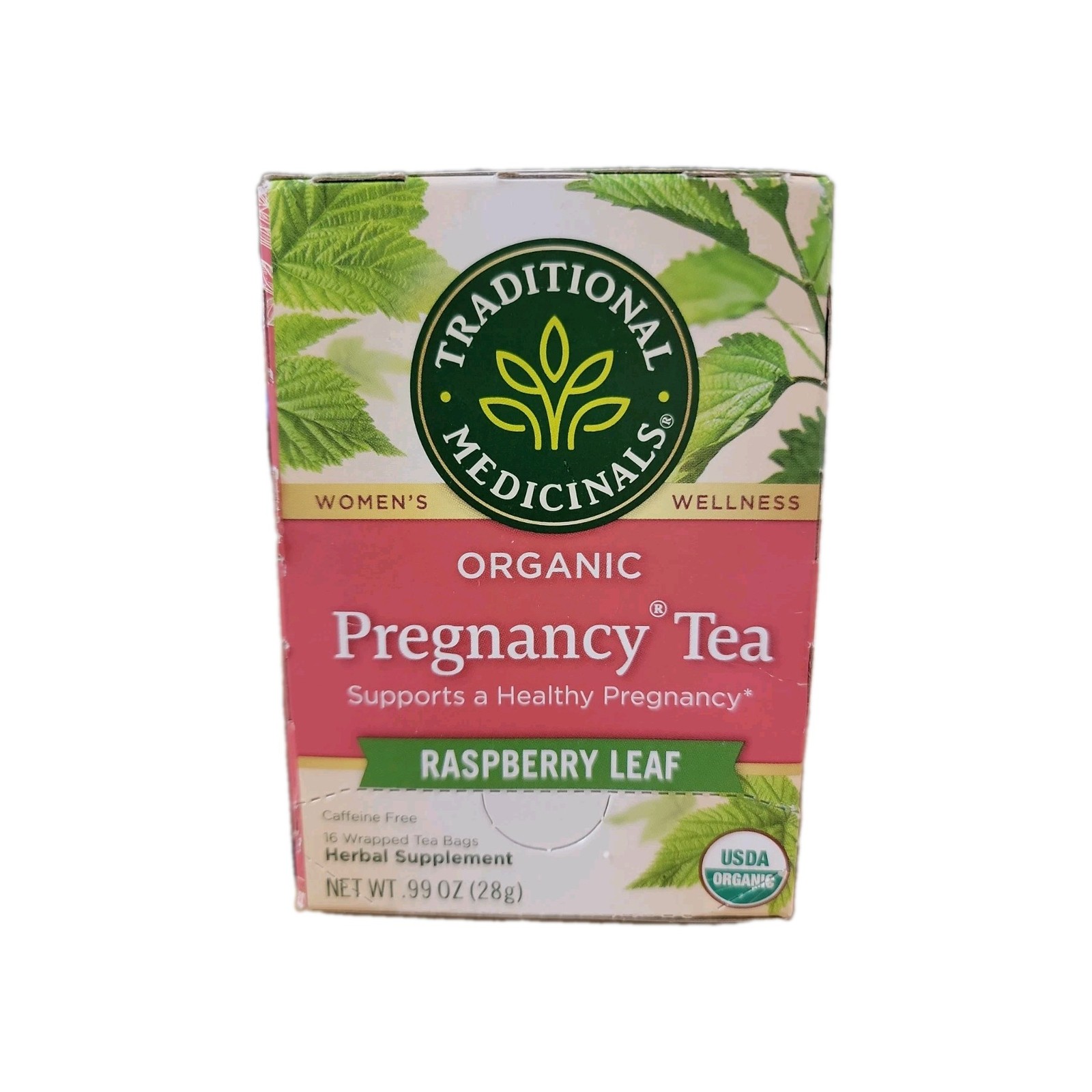 Organic Pregnancy® Tea, Raspberry Leaf, Caffeine Free, 16 Wrapped Tea Bags, 0.99