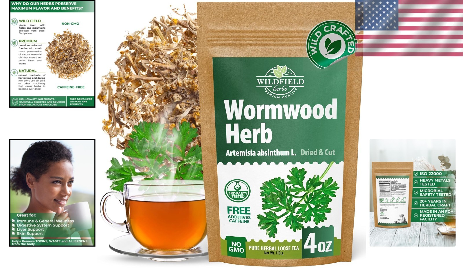 4 oz. Wormwood Tea – Loose Leaf Herbal Blend for Digestive Wellness