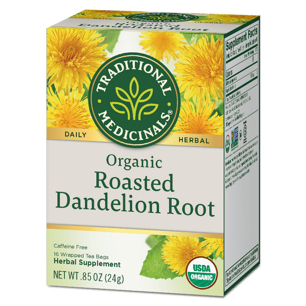 Traditional Medicinals Tea Organic Roasted Dandelion Root 0.85 oz Case of 6