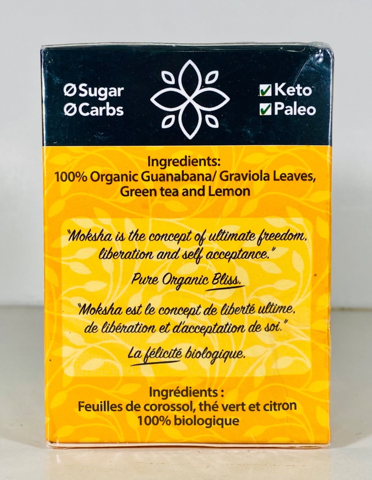 MOSKHA Organic Soursop Green Tea and Lemon, NON-GMO, 20 Individual Tea Bags 2027