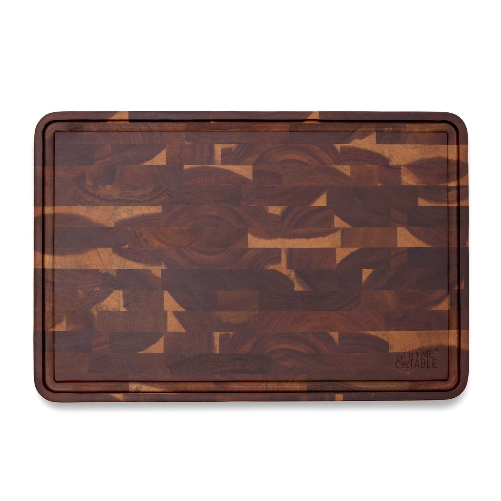 Thyme & Table 12″x18″ Acacia End Grain Butcher Block NEW FREE SHIPPING