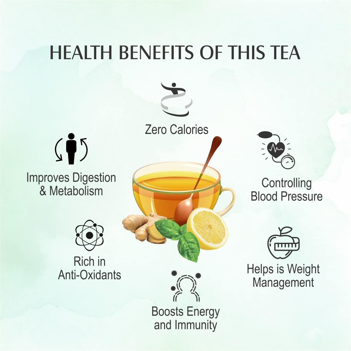 APSARA Lemon Mint Ginger Green Tea All Natural Flavour, 100 Tea Bags, 250 gram