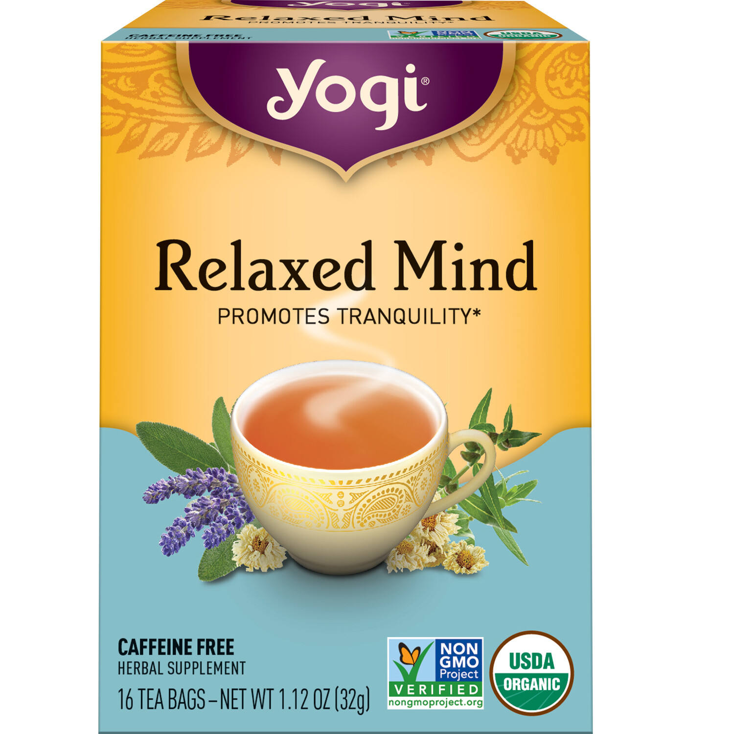 Yogi Tea – Relaxed Mind – Promotes Tranquility – 6 Pack, 96 Tea Bags