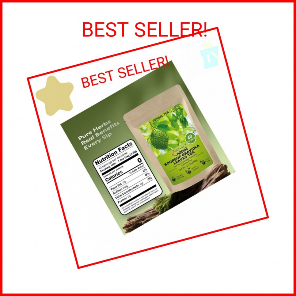 FullChea – Soursop Leaves Tea Bags, 40 Teabags – Premium Soursop Graviola Leaves