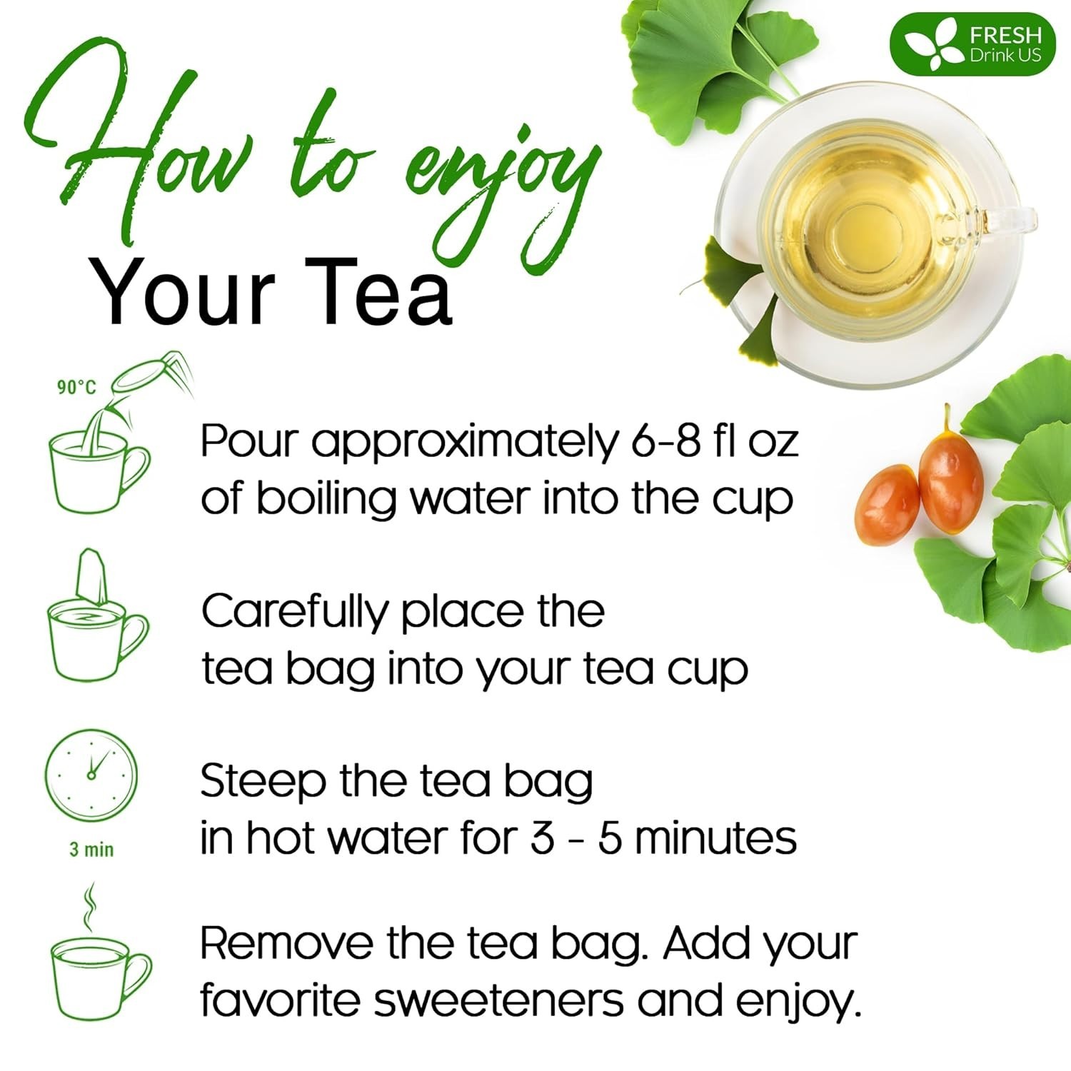 75 Count Ginkgo Biloba Tea Bags – 100% Natural & Pure Herbal Experience