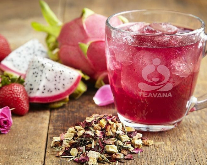 🍓 NEW! RARE! Teavana DRAGONFRUIT DEVOTION Herbal Tea Loose Leaf Tea 2 oz Bag 🍓