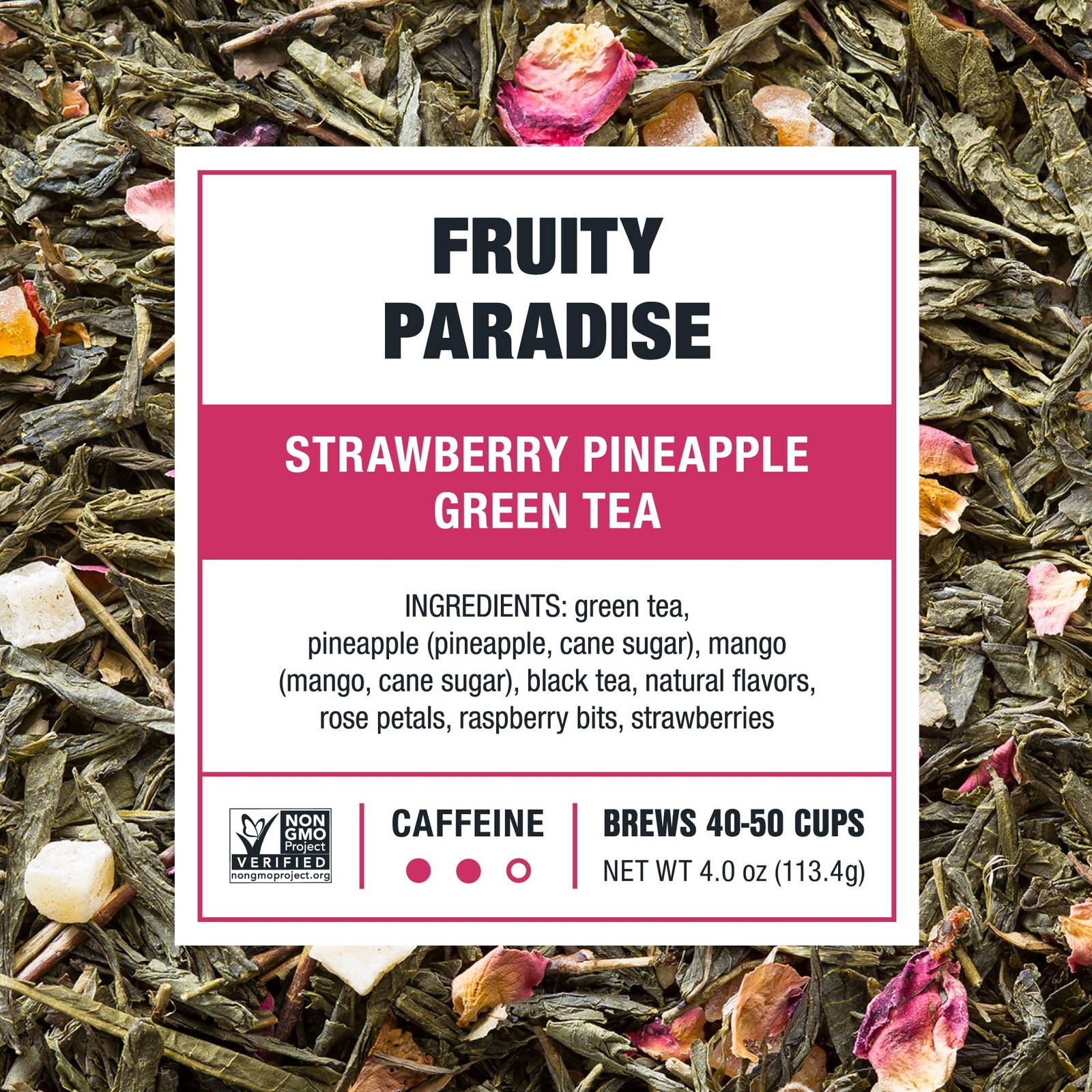 – Fruity Paradise, Loose Leaf, Strawberry Pineapple Green Tea, Premium Medium…