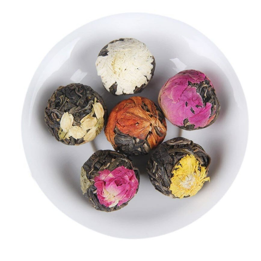 Yunnan Pu’er Scented Tea 120g (18pcs)Dragon Ball Raw Tea Rose Jasmine 6 Flavors