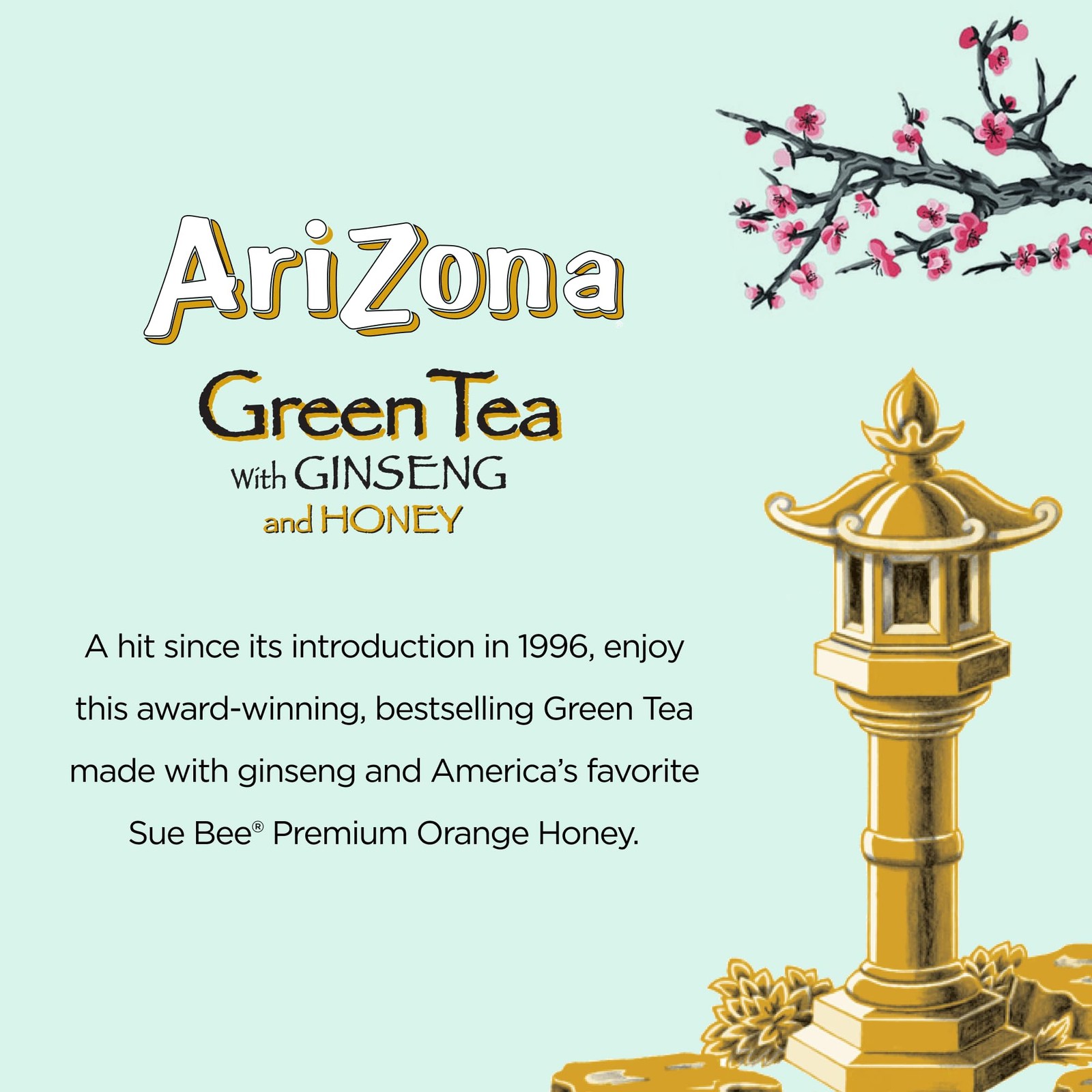 Arizona Green Tea with Ginseng and Honey – Big Can, 22 Fl Oz (Pack of 12)