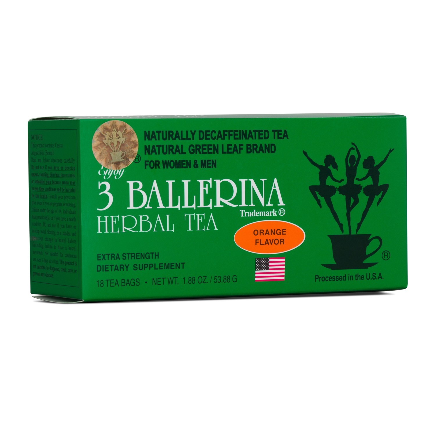 3 Ballerina Herbal Detox Tea – 4 Pack Sampler (Ginseng/Lemon/Orange/Cinnamon)