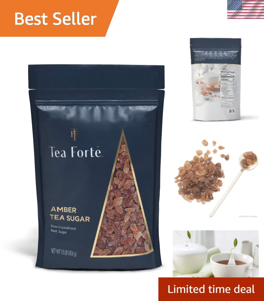 Natural Amber Hue Beet Rock Sugar Crystals for Tea and Coffee, Dissolves Quic…