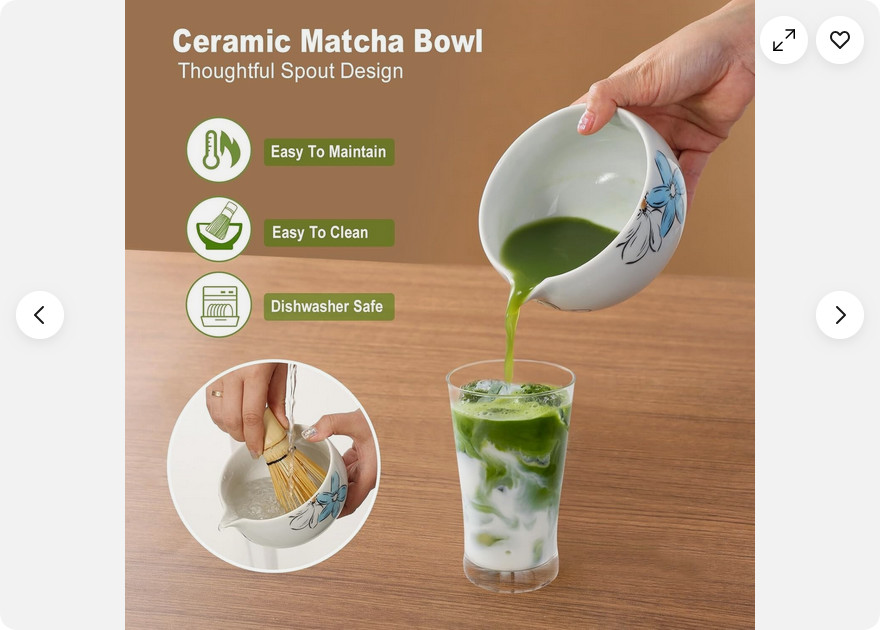 8Pcs Whisk Set for Tea Lovers Ceramic Matcha Tea Set with Bamboo Whisk Gift Set