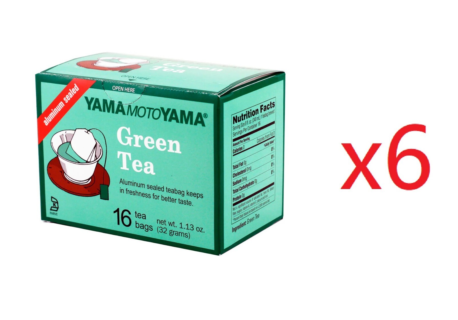 6 Box of Japanese Yamamotoyama Sencha Green Tea Aluminum Sealed – 96 bags total