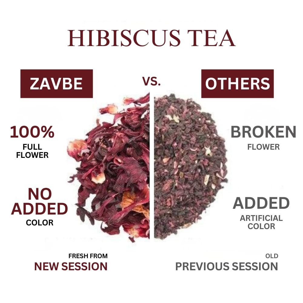 Premium Dried Hibiscus Flowers for Tea – Whole Loose Leaf Flor de Jamaica Herbal